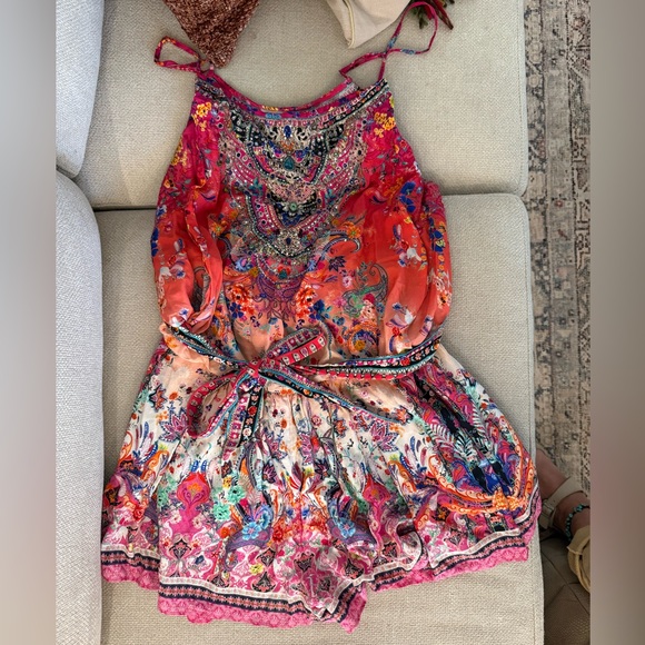 Camilla Free Love shoestring playsuit XL 100% silk - Picture 2 of 13